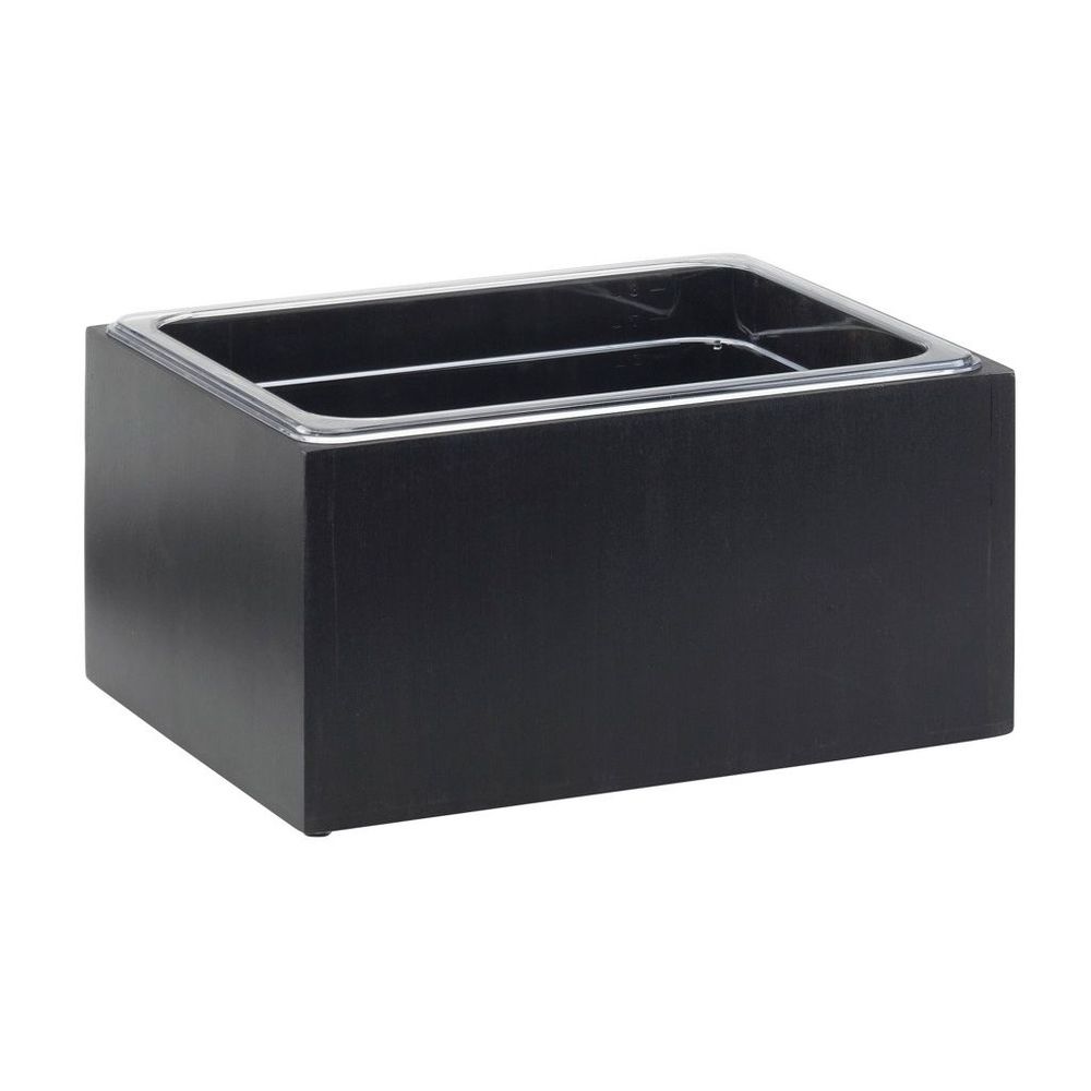 Cal-mil Midnight Bamboo Ice Housing With Clear Pan, 10 X 12 X 6.5 Inch