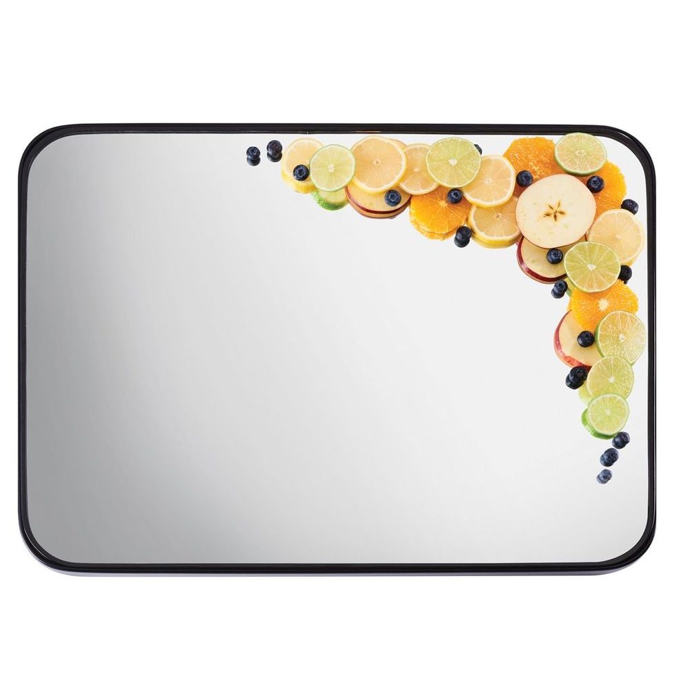 Cal-mil Rectangular Mirror Tray With Black Trim, 24 X 18 X 1 Inch