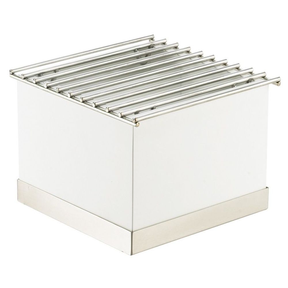 Cal-mil Luxe White Metal And Stainless Steel Chafer Alternative, 12 X 12 X 8.25 Inch