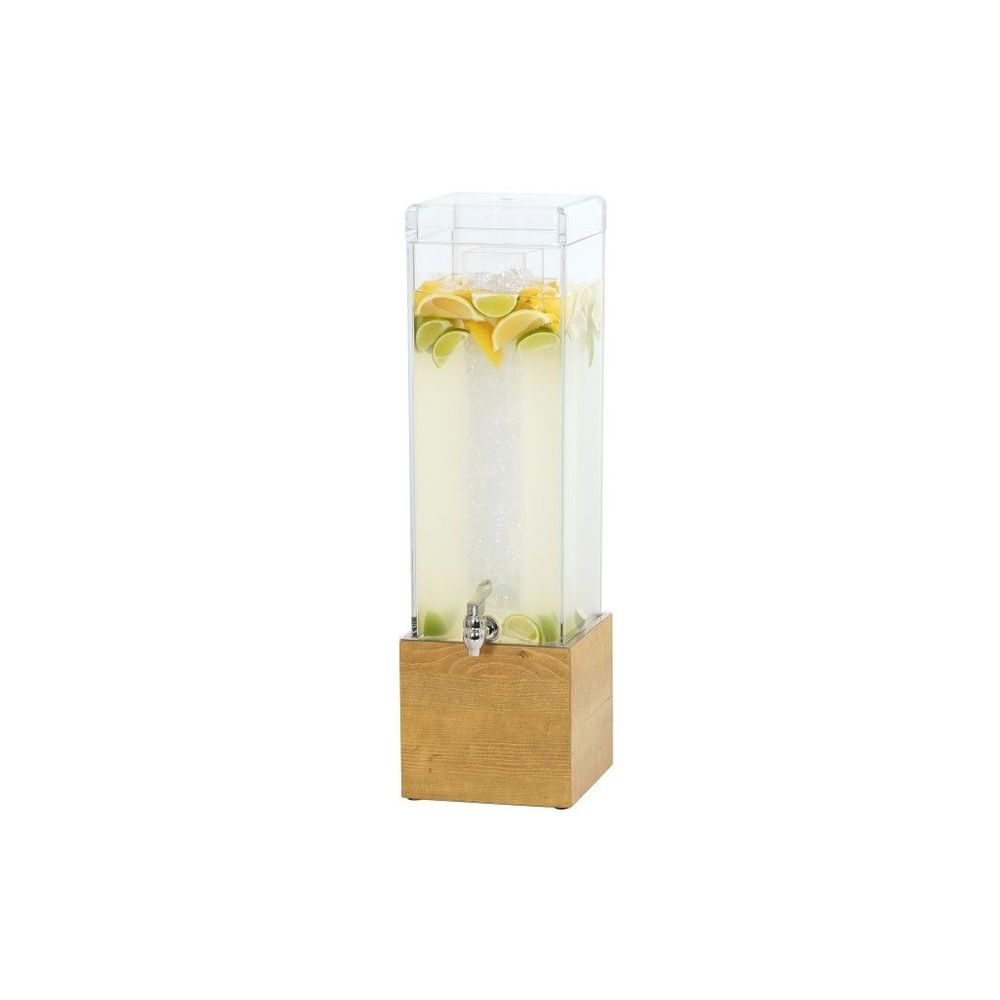 Cal-mil Madera Reclaimed Wood 3 Gallon Acrylic Beverage Dispenser With Ice Chamber, 8.5 X 8.5 X 26.75 Inch