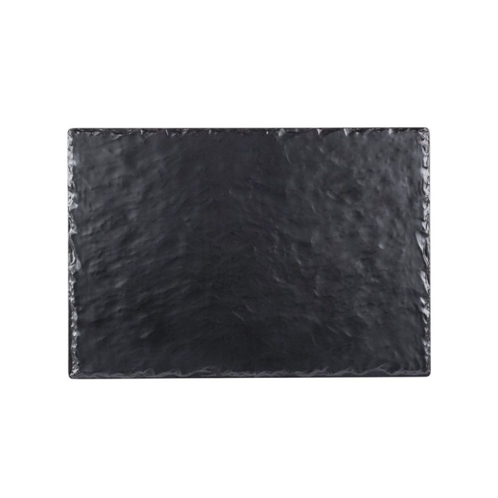 Cal-Mil Melamine Faux Black Slate Rectangular Serving Platter, 10 x 14 x .25 inch -- 3 per case