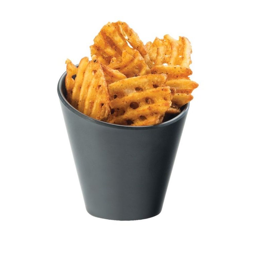 Cal-mil Faux Slate Black Concave French Fry Holder, 4.25 Inch Dia X 4.25 Inch -- 6 Per Case