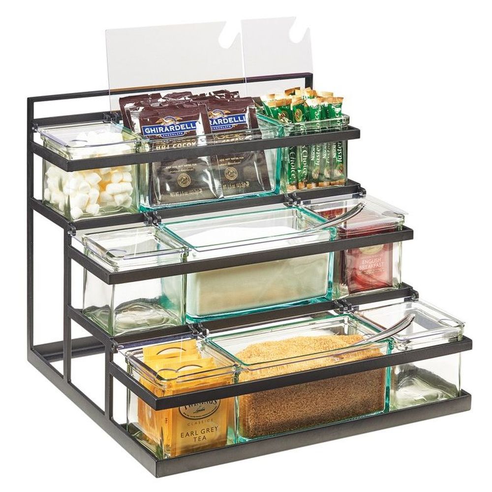 Cal-mil Stair Step Condiment Station, 16 X 14.75 X 13.5 Inch
