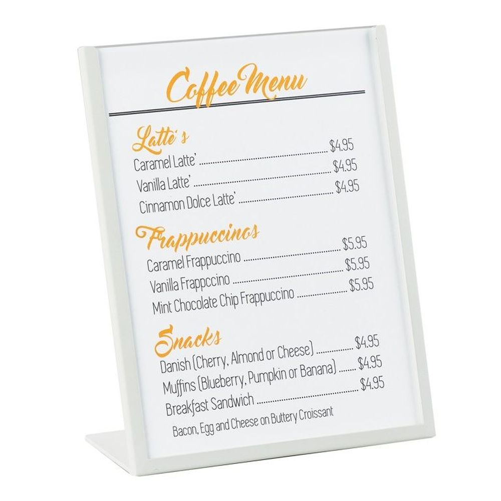 Cal-mil White Metal Frame Cardholder, 8.75 X 3.5 X 11.25 Inch