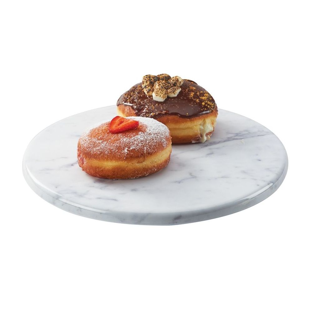 Cal-mil Carrara Marble Melamine Tray, 12 Inch Dia X .75 Inch