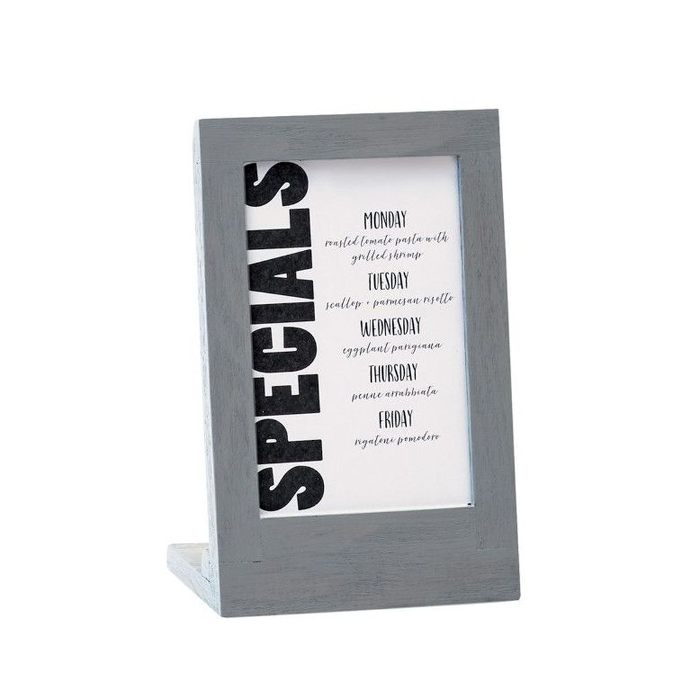 Cal-mil Oak Ashwood Gray Frame Card Holder, 4 X 3.5 X 6.5 Inch