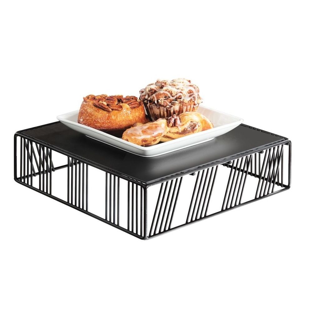 Cal-mil Portland Black Square Metal Riser, 12 Inch Width X 12 Inch Depth X 3.25 Inch Height