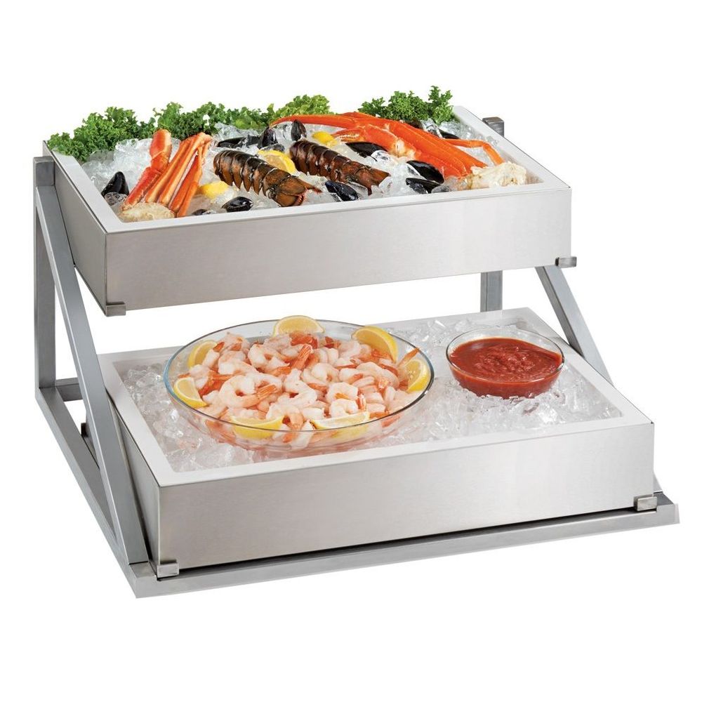 Cal-mil Metal 2-tier Angled Ice Housing Display Riser, 26.125 X 26 X 14.125 Inch