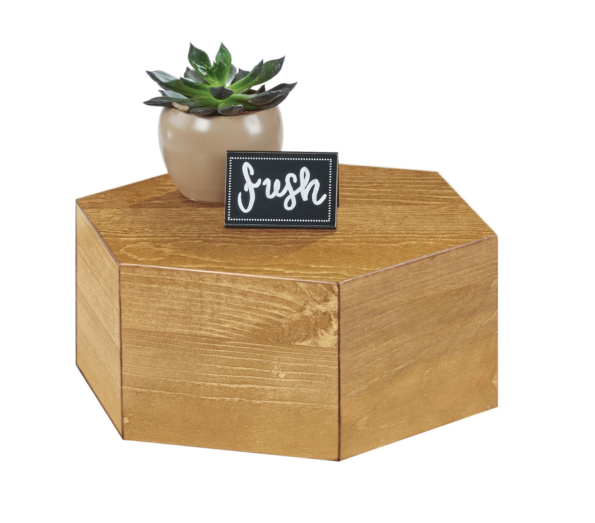 Cal Mil Madera Hexagon Riser, 12 inch Dia. x 5 inch Height ...