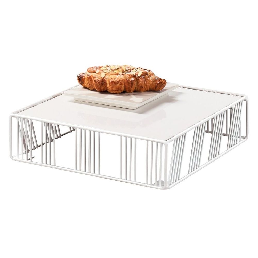 Cal-mil Portland White Square Metal Riser, 12 Inch Width X 12 Inch Depth X 3 Inch Height