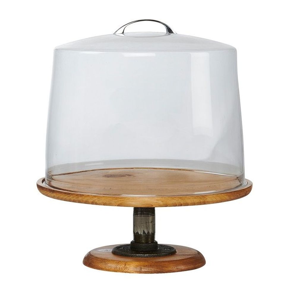 Cal-mil Madera Rustic Pine Footed Pedestal Cake Stand, 12.75 Inch Dia. X 5 Inch Height