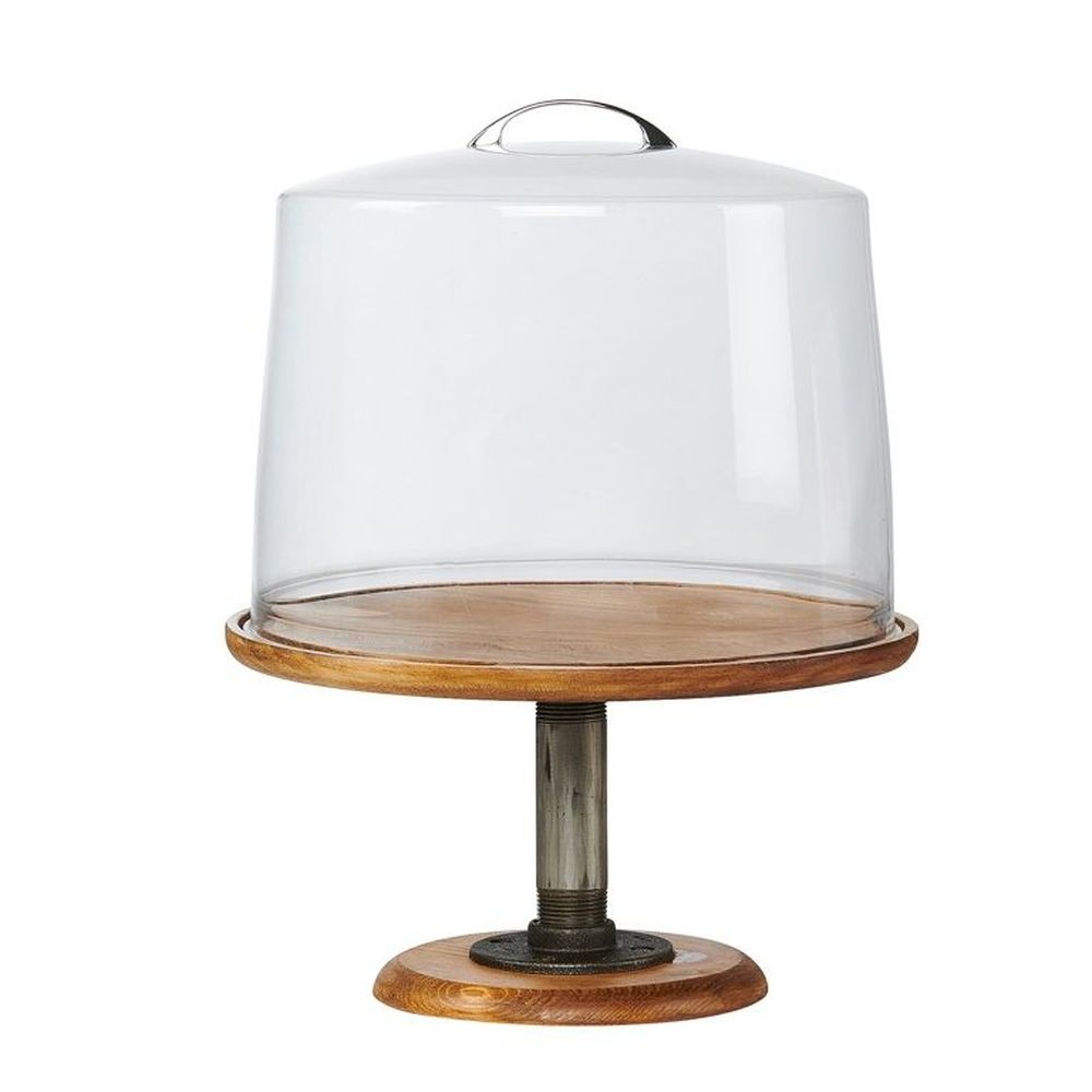Cal-mil Madera Rustic Pine Footed Pedestal Cake Stand, 12.75 Inch Dia. X 7 Inch Height