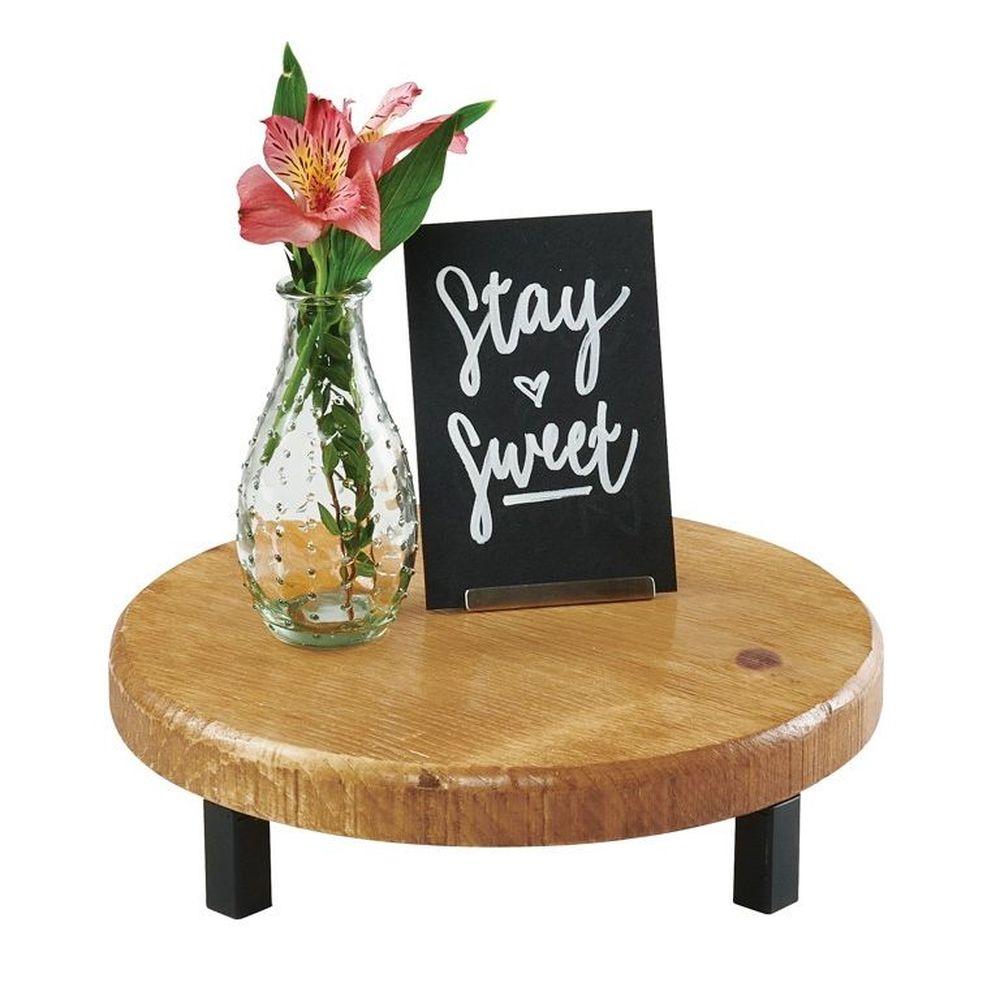 Cal-Mil Madera Round Wood Riser, 12 inch Dia. x 3 inch Height