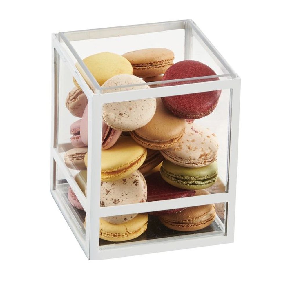 Cal-mil Monterey White Square Presentation Case, 5 Inch Width X 5 Inch Depth X 6 Inch Height