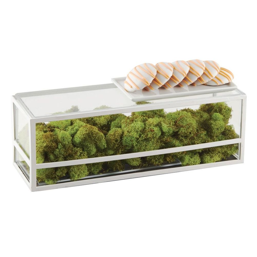 Cal-mil Monterey White Rectangle Presentation Case, 5 Inch Width X 15 Inch Depth X 5 Inch Height