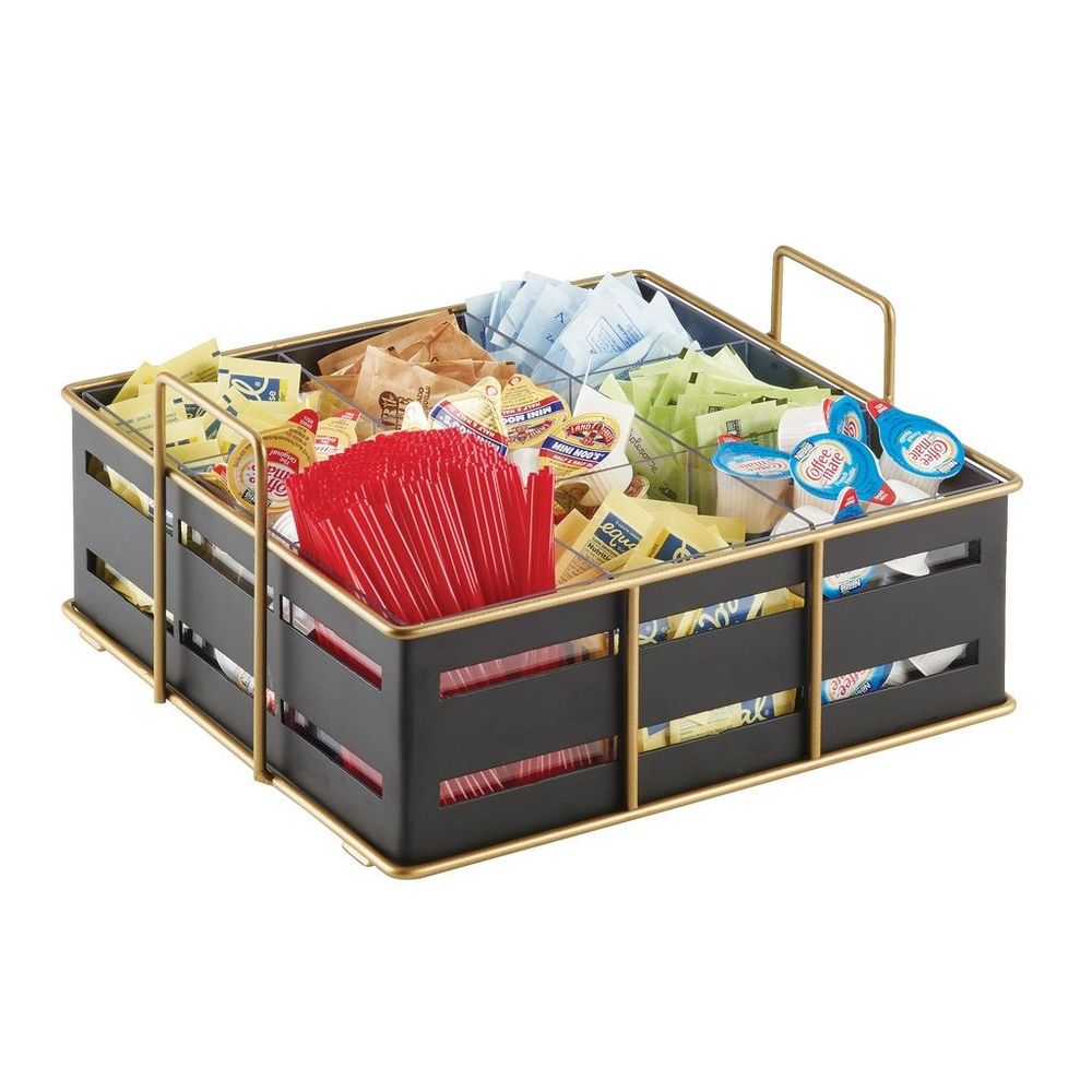 Cal-mil Empire Black Multi Section Condiment Organizer, 11.75 Inch Width X 11.5 Inch Depth X 6 Inch Height