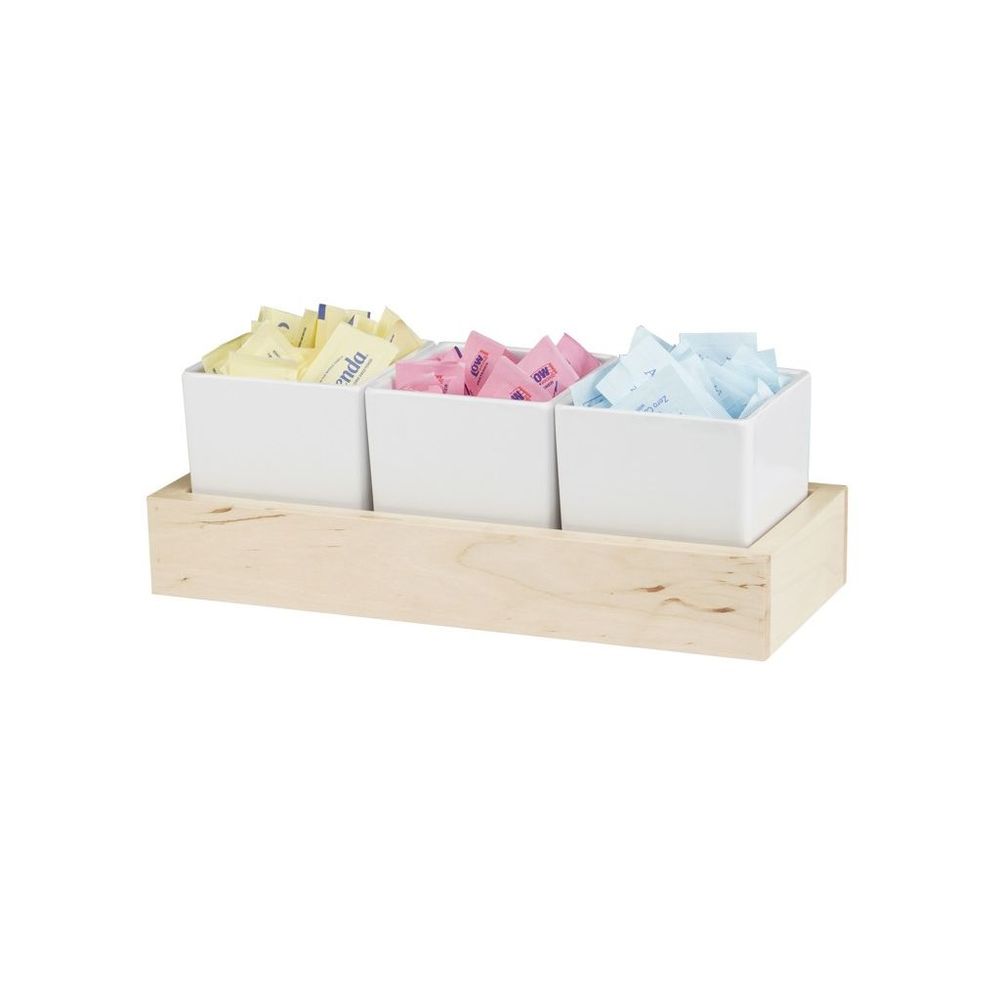 Cal-mil Blonde Condiment Organizer With Three Melamine Jar, 5 Inch Width X 12.75 Inch Depth X 4.5 Inch Height