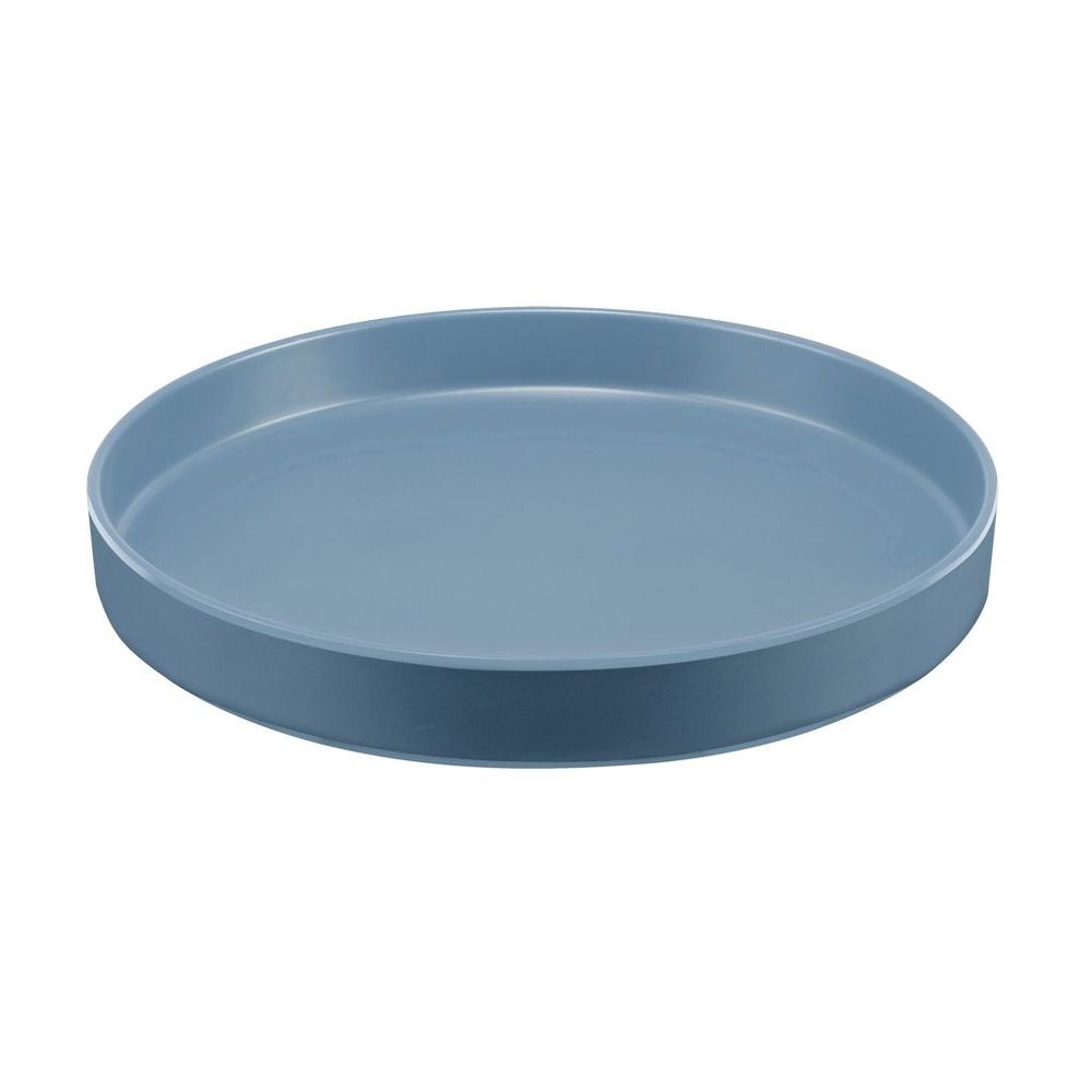 Cal-Mil Hudson Stone Blue Raised Rim Melamine Plate, 12 inch Dia. x 1.5 ...