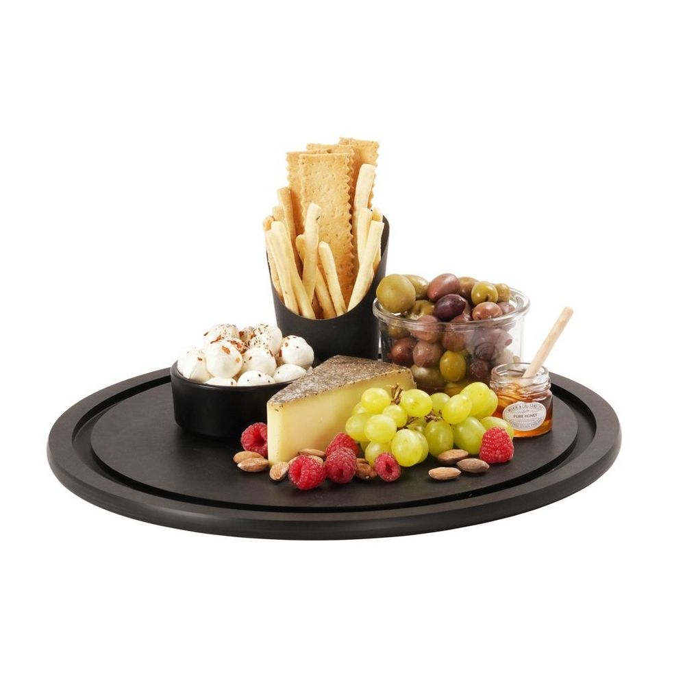 Cal-Mil Round Black Serving Board, 15 inch Dia. x 0.5 inch Height -- 3 per case