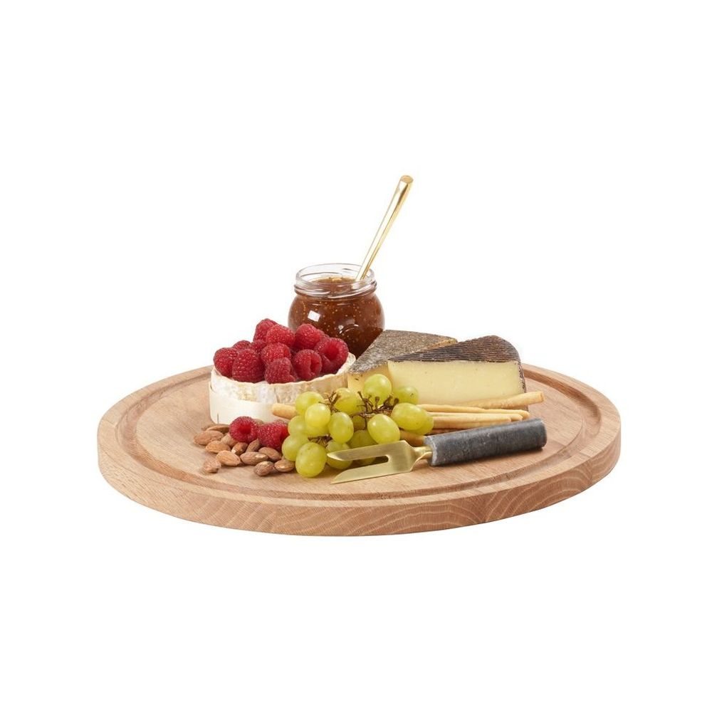 Cal-Mil Round Oak Wood Serving Board, 15 inch Dia. x 1 inch Height -- 3 per case