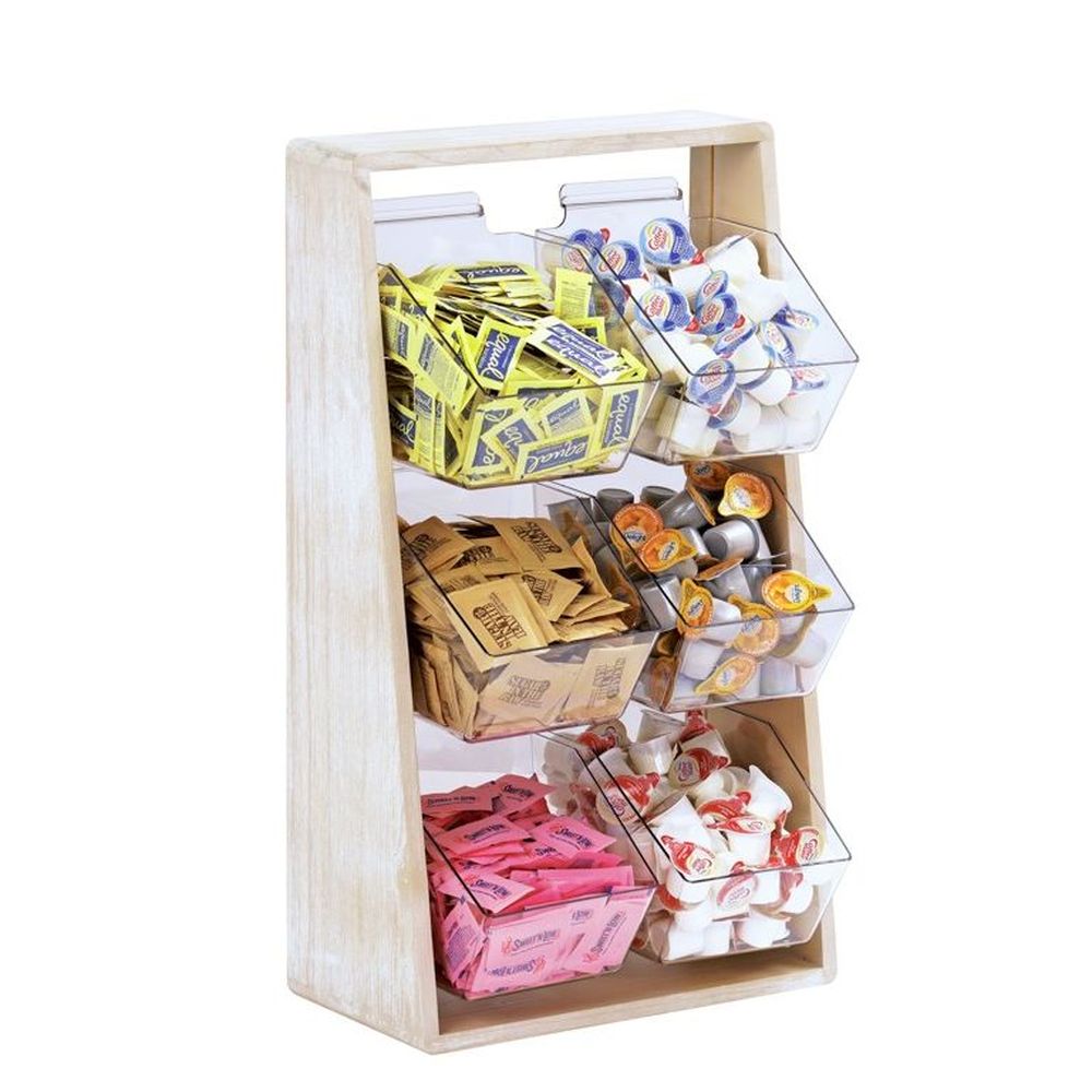 Cal-mil Newport Soporte Para Condimentos Con Seis Compartimentos De Plástico Removibles, 6.5 X 12 X 20.5 Pulgadas