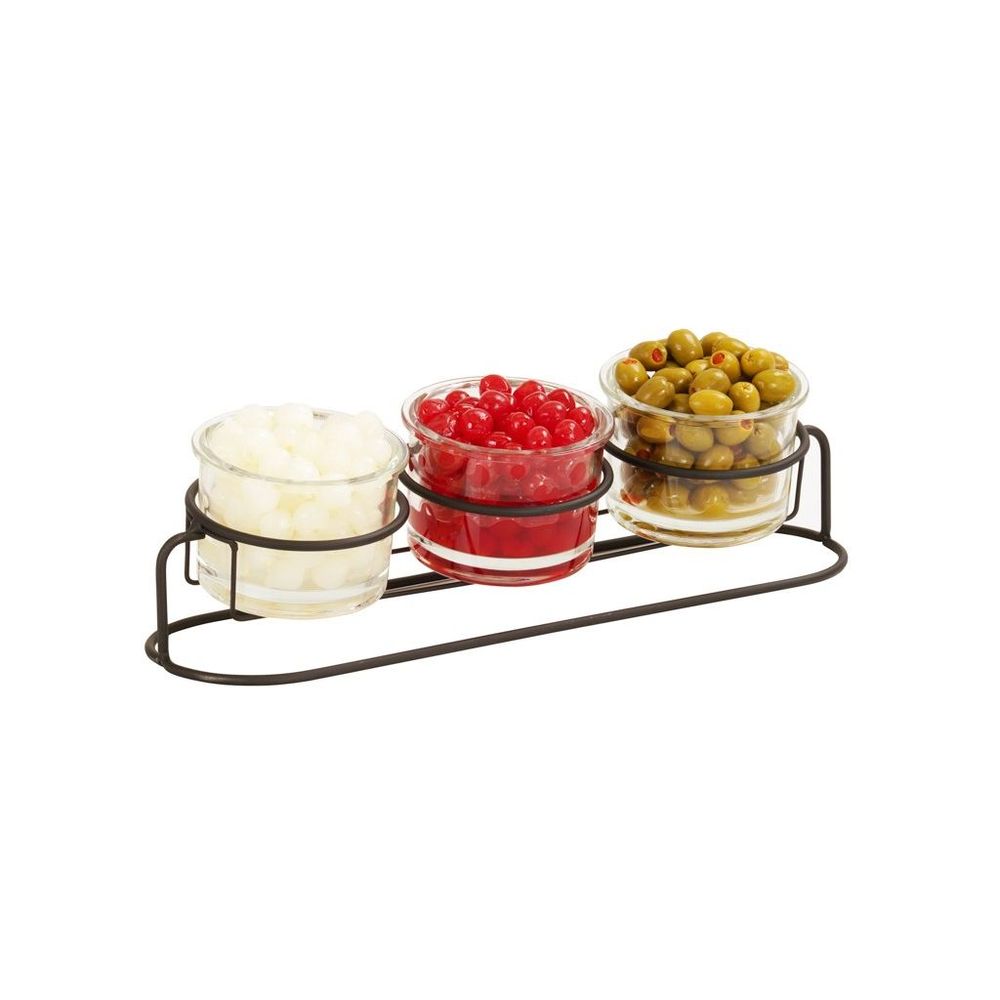 Cal-Mil Madison Black Condiment Display with Three 32 Ounce Jar, 19 ...