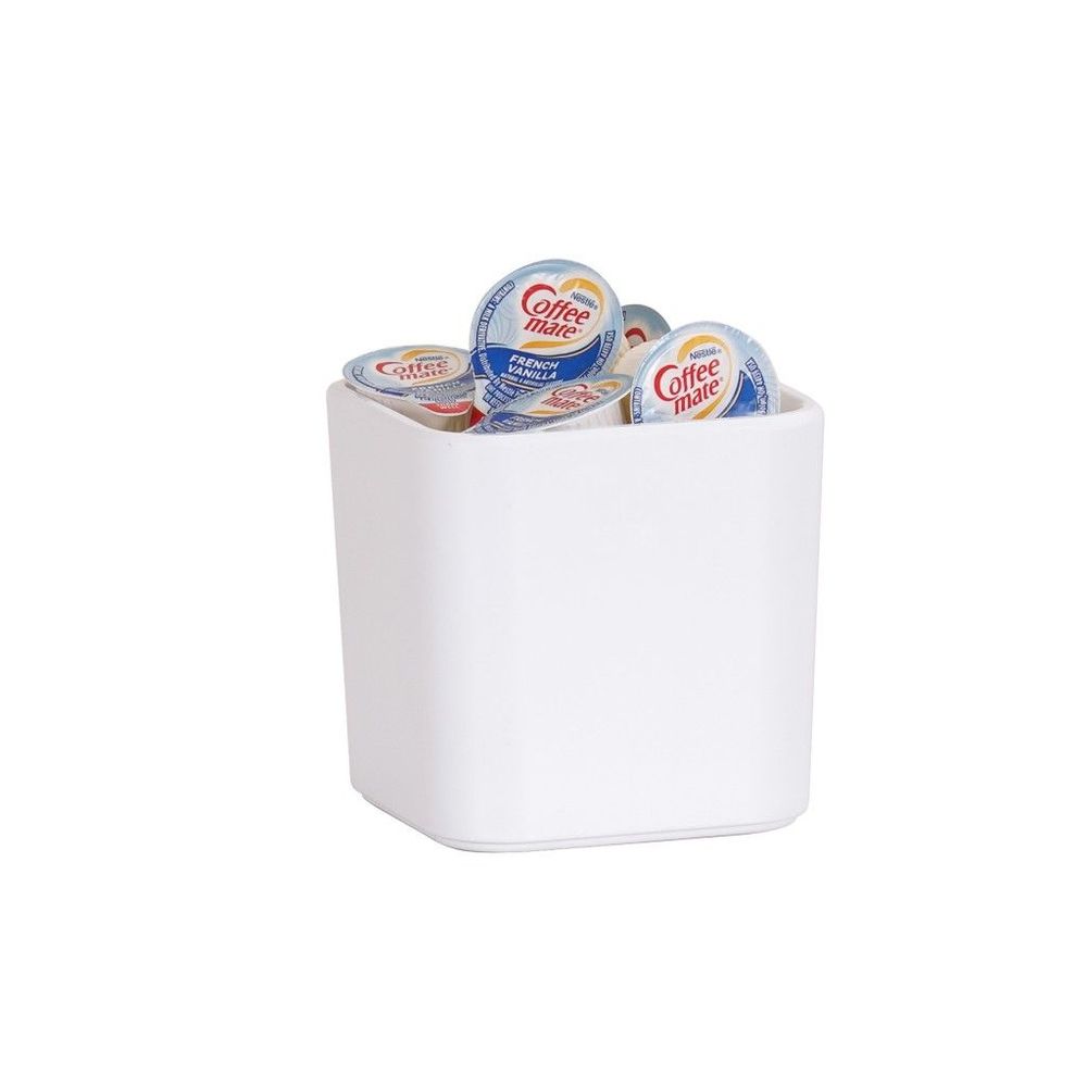 Cal-mil Hudson White Melamine Jar, 3.75 Inch Width X 3.75 Inch Depth X 3.75 Inch Height -- 3 Per Case