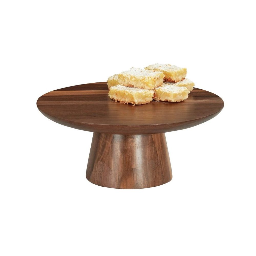Cal-mil Sydney Walnut Cake Pedestal, 12 Inch Dia. X 5 Inch Height
