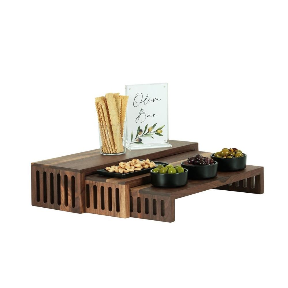 Cal-Mil Sydney Walnut Nesting Riser, 19 inch Width x 7 inch Depth x 5 inch Height