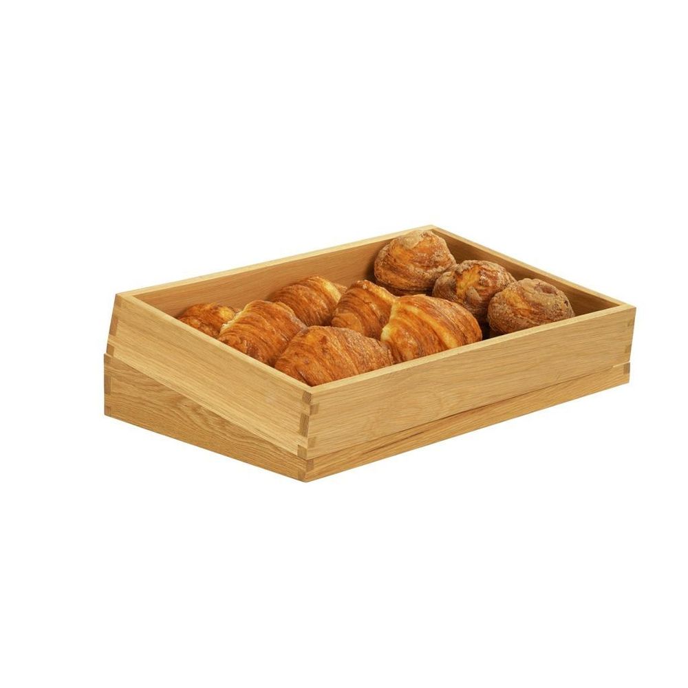 Cal-Mil Sydney Oak Angle Tray, 12 inch Width x 20 inch Depth x 3 inch Height