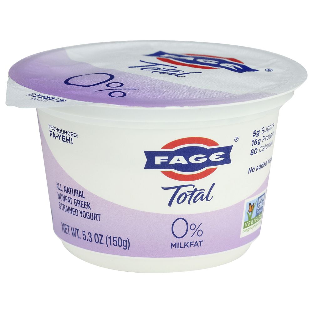 Fage Total 0 Percent Milkfat Plain Greek Yogurt, 5.3 Ounce -- 12 Per Case