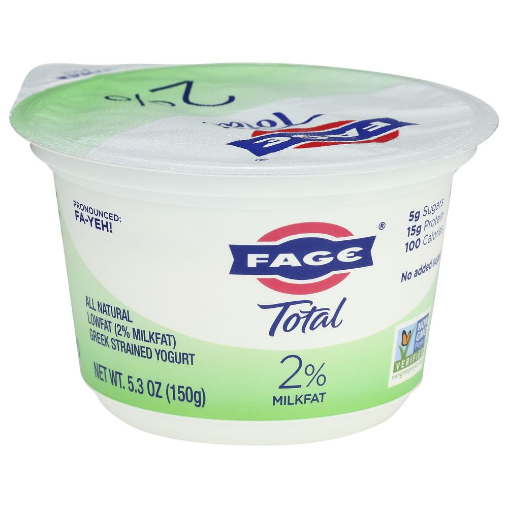 Fage Total 2 Percent Milkfat Plain Greek Yogurt, 5.3 Ounce -- 12 Per Case