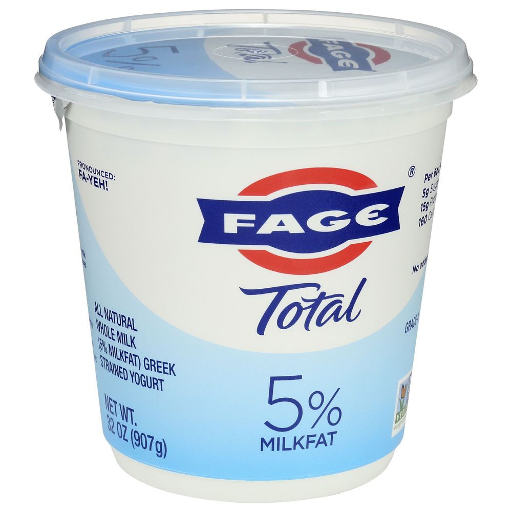 Fage Total 5 Percent Milkfat Plain Greek Yogurt, 32 Ounce -- 6 Per Case