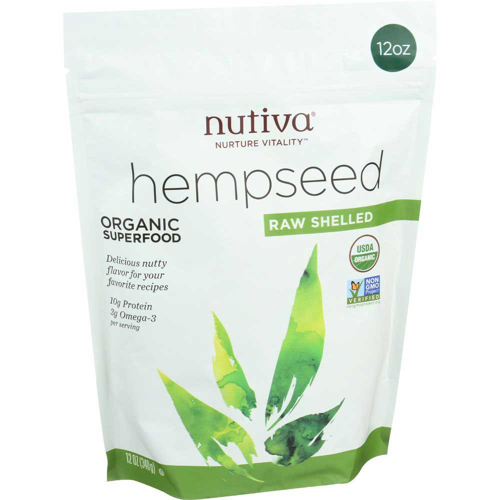 Nutiva Organic Shelled Hempseed, 12 Ounce.
