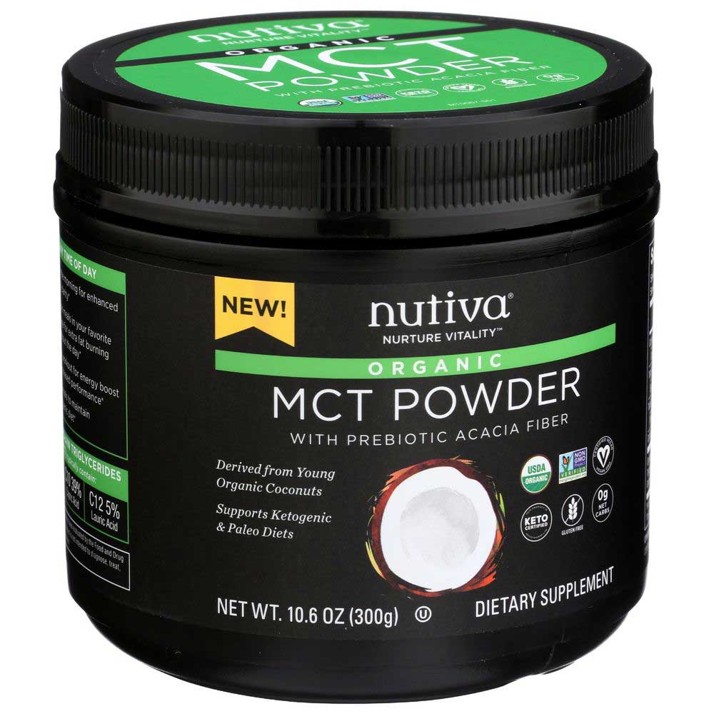 Nutiva Organic MCT Powder with Prebiotic Acacia Fiber, 10.6 Ounce