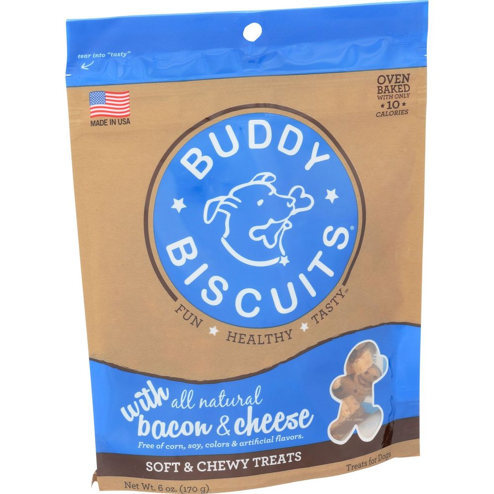 Buddy Biscuits Bacon And Cheese Soft And Chewy Dog Treats, 6 Ounce -- 12 Per Case
