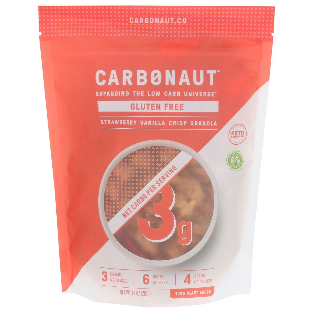 Carbonaut Gluten Free Strawberry Vanilla Crisp Granola, 10 Ounce -- 6 Per Case