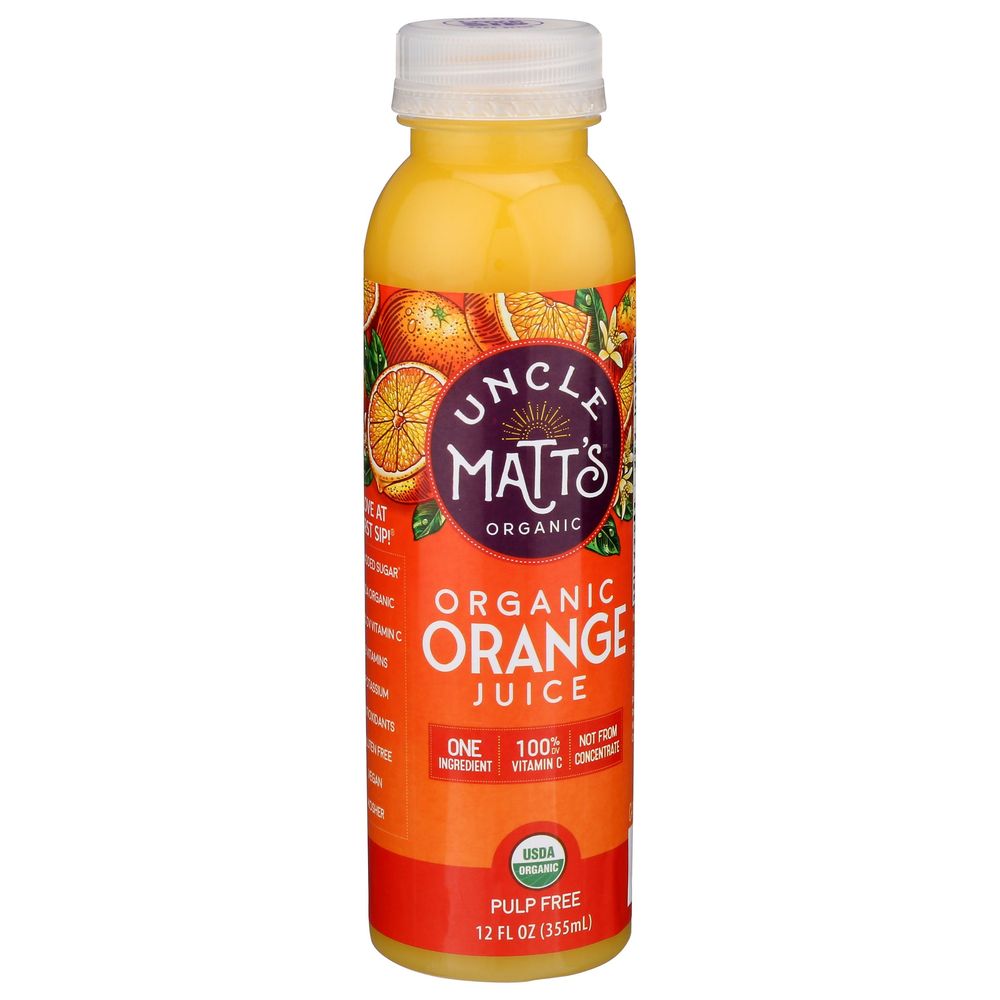 Uncle Matt's Organic Pulp Free Orange Juice, 12 Fluid Ounce -- 6 Per Case