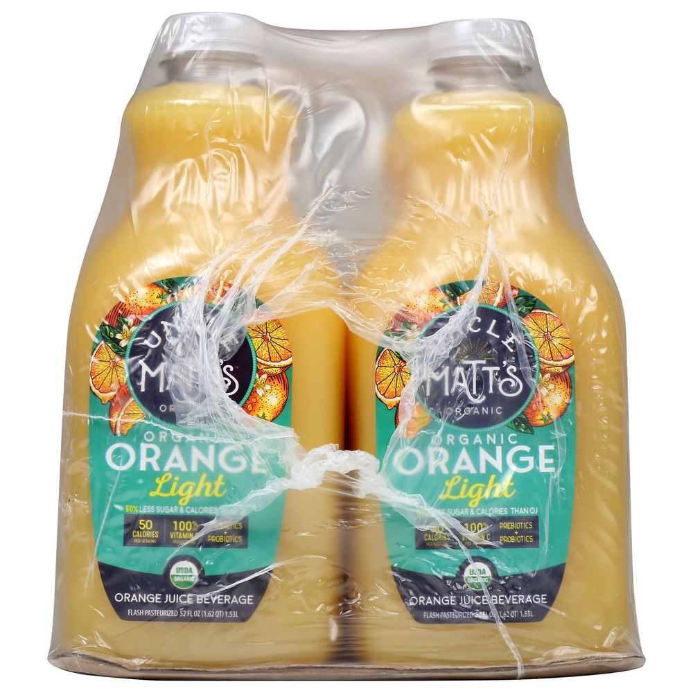Unclematts Organic Light Orange Juice, 52 Fluid Ounce -- 6 per case