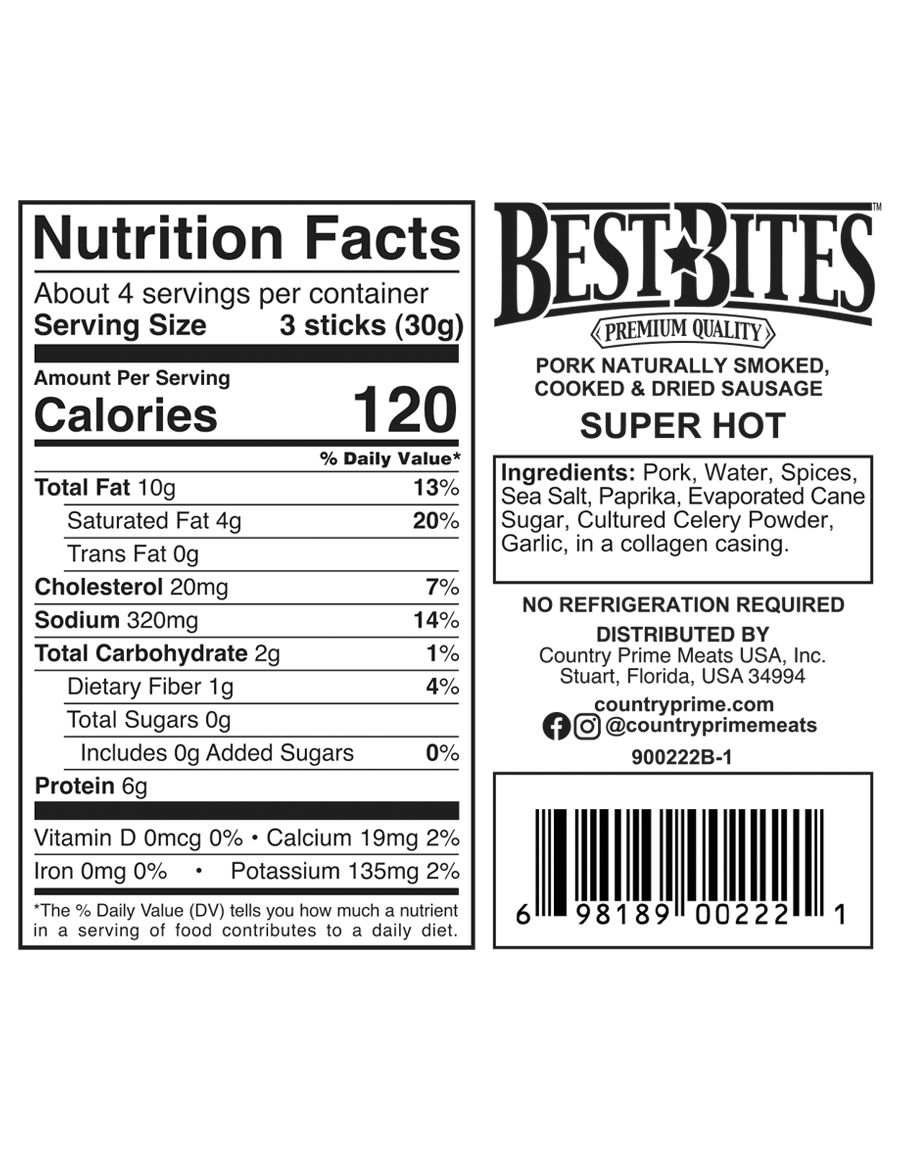 Country Prime Meats Super Hot Best Bites, 4.4 Ounce -- 8 Per Case