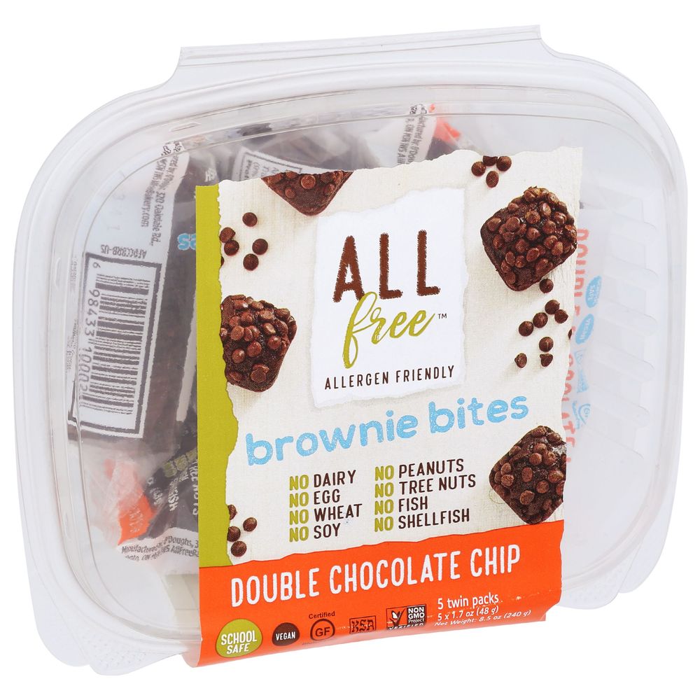 Allfree Double Chocolate Chip Brownie Bites, 8.5 Ounce -- 6 Per Case