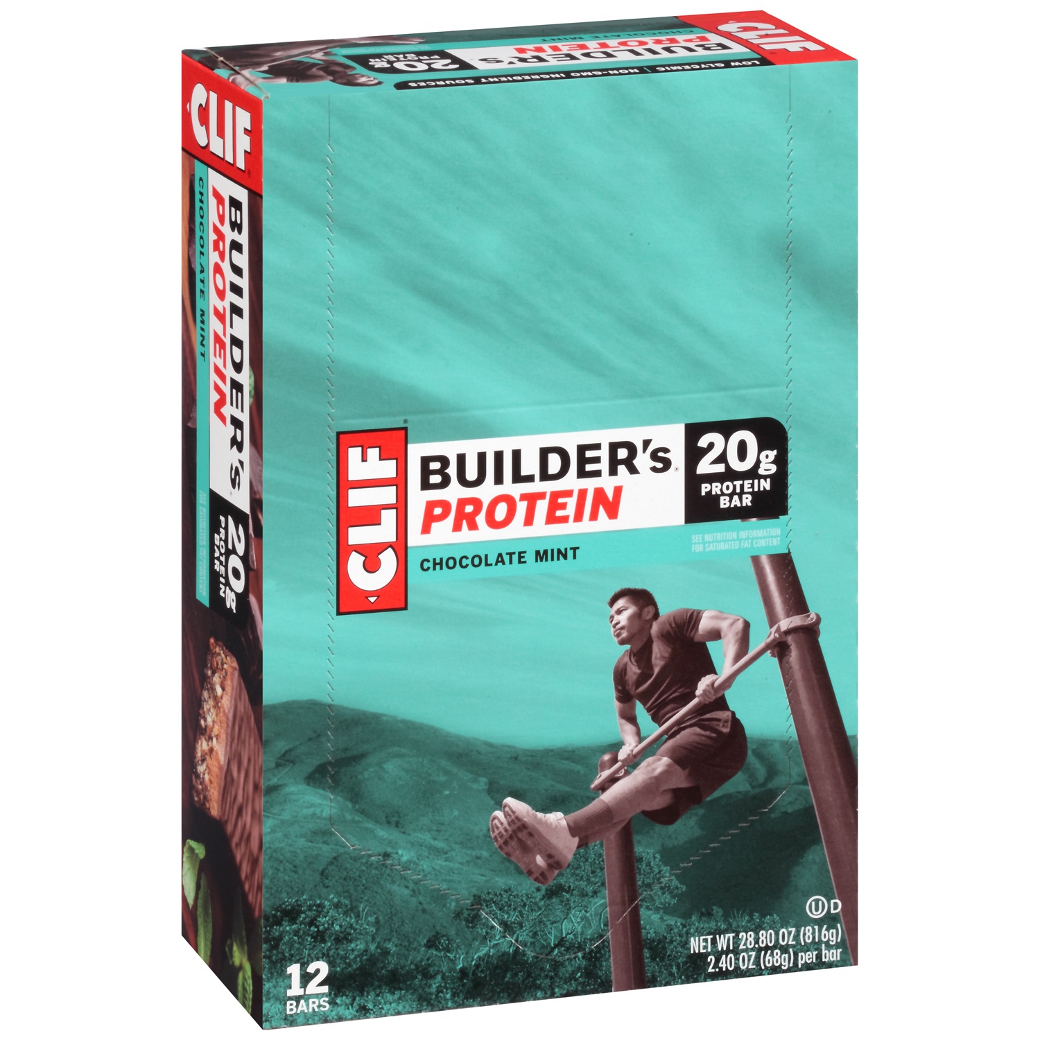 Clif Builders Chocolate Mint Snack Bar, 2.4 Ounce -- 144 Per Case