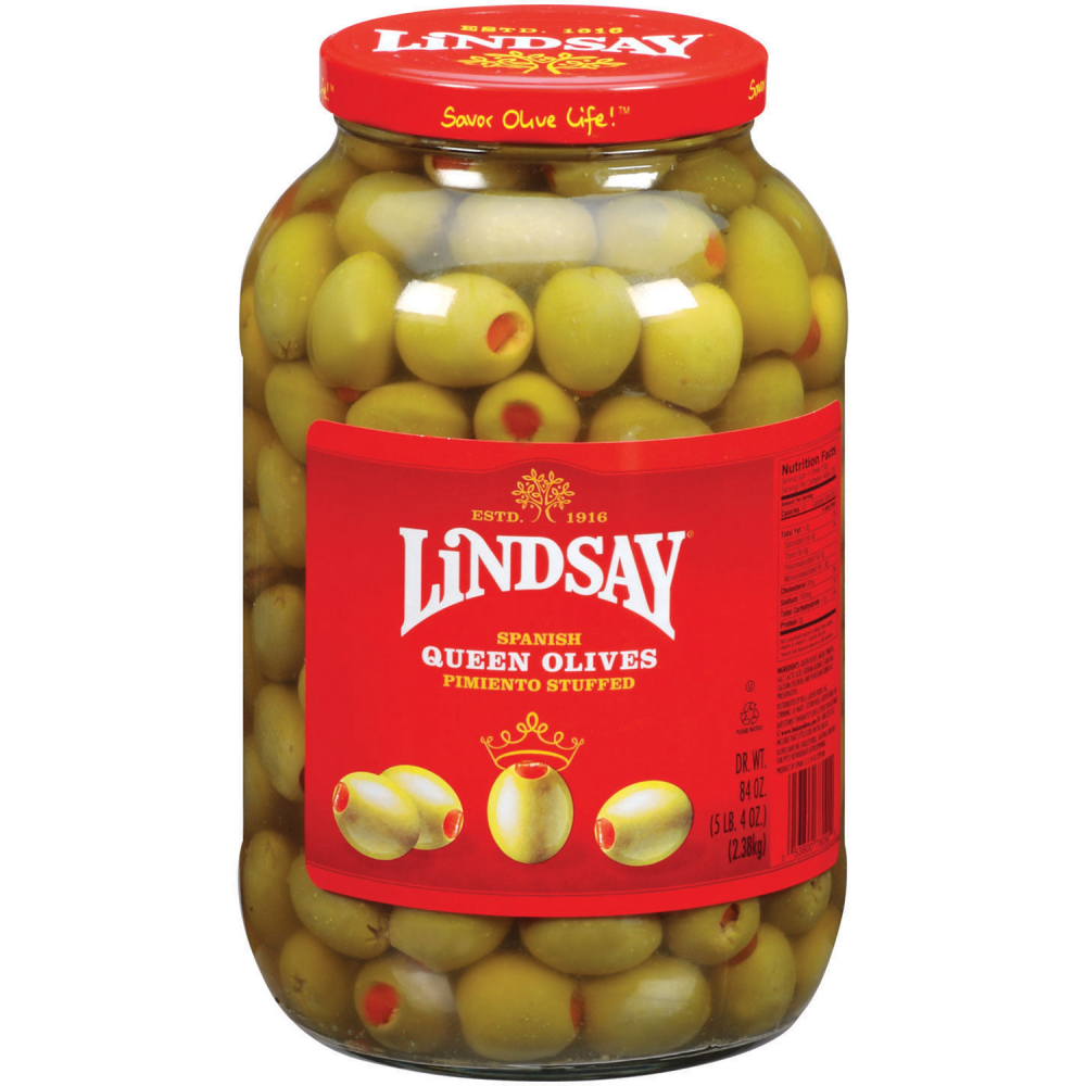 Lindsay Spanish Green Stuffed Pimiento Olive, 80/90 Per Gallon -- 4 Gallon Per Case