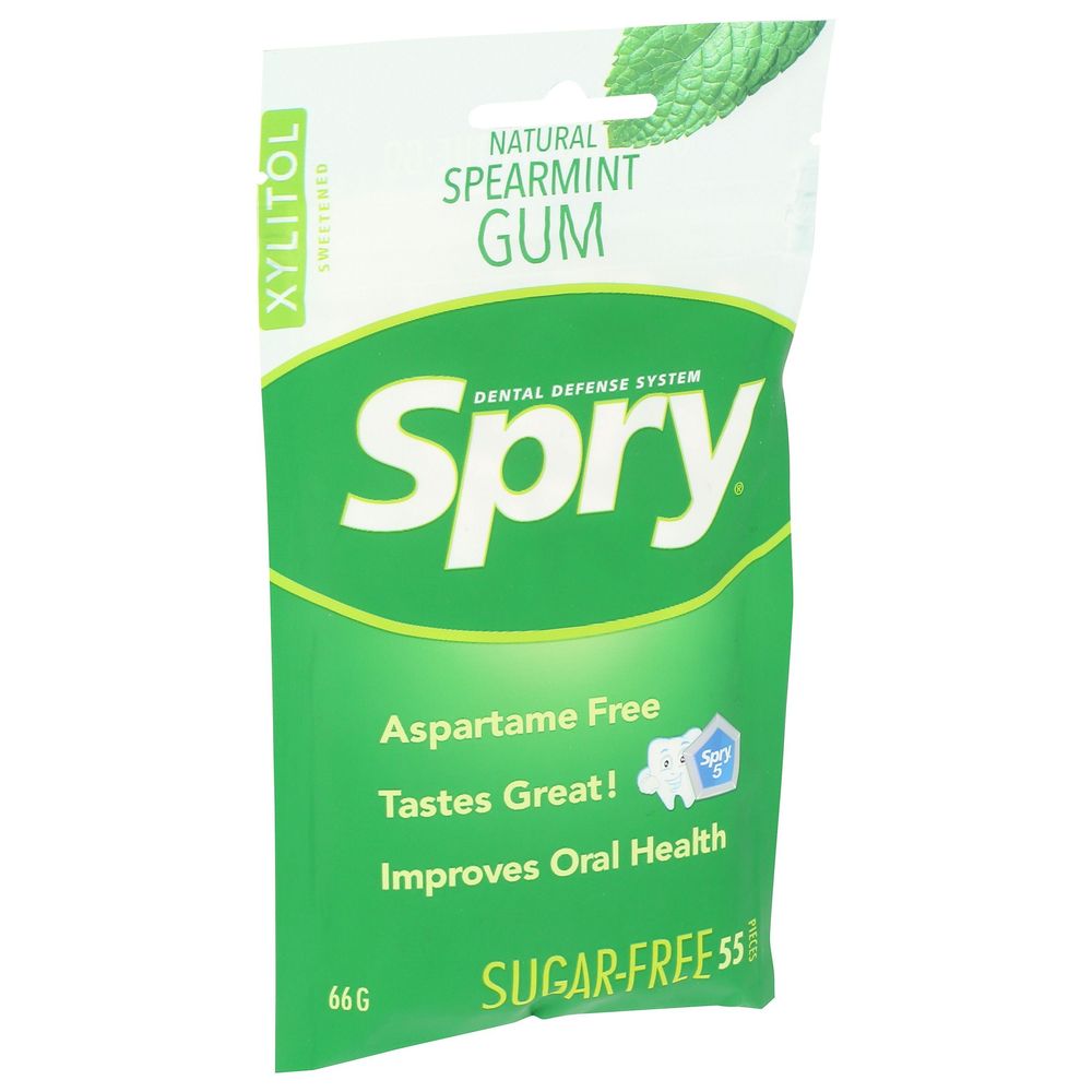 Spry Sugar-free Spearmint Dental Defense Gum, 55 Count -- 12 Per Case