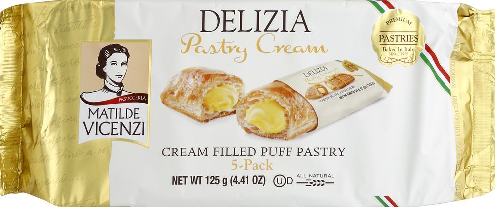 Matilde Vicenzi Delizia Cream Filled Puff Pastry, 4.41 Ounce -- 8 Per Case