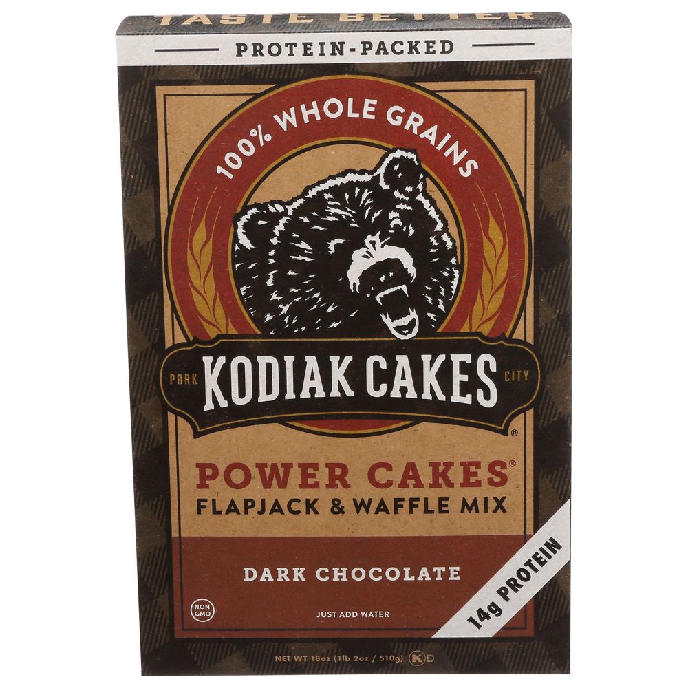 Kodiak Power Cakes Dark Chocolate Flapjack and Waffle Mix, 18 Ounce -- 6 per case