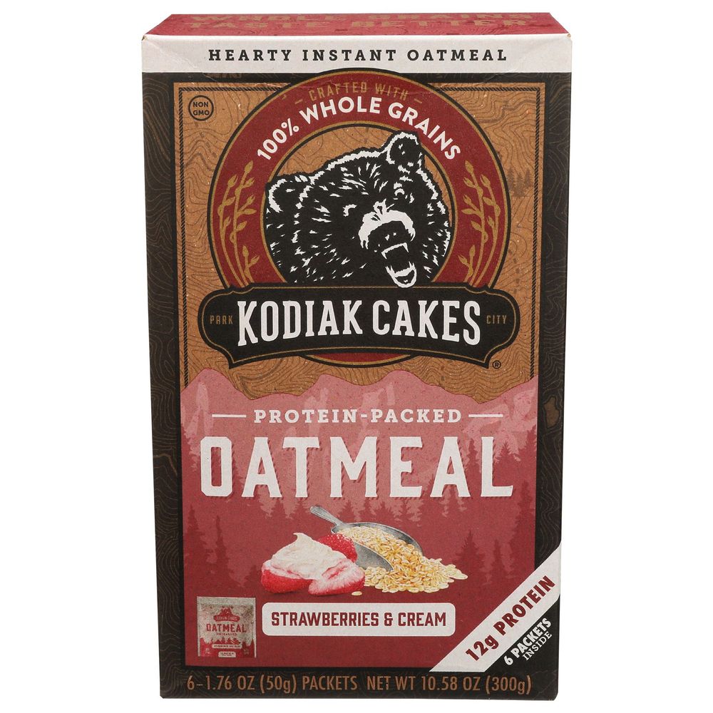 Kodiak Protein Packed Strawberries and Cream Oatmeal, 10.58 Ounce -- 6 per case