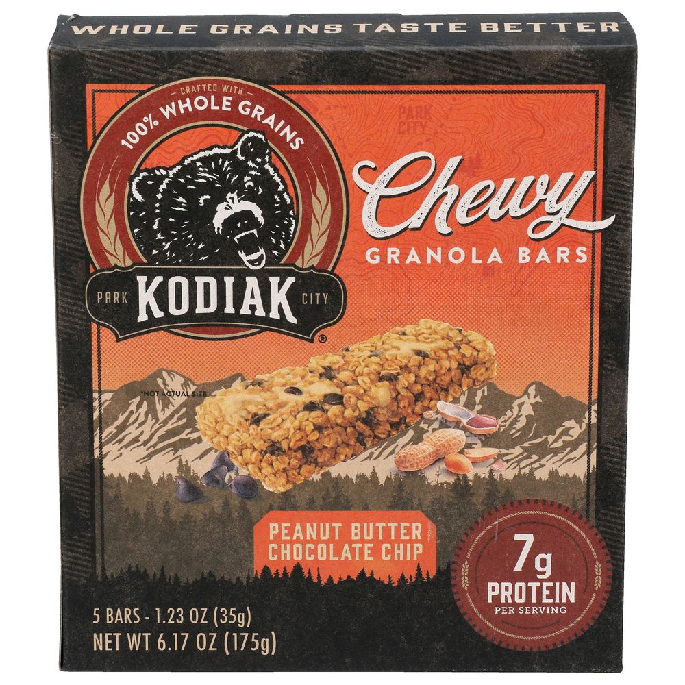 Kodiak Peanut Butter Chocolate Chip Chewy Granola Bar, 6.17 Ounce -- 12 per case