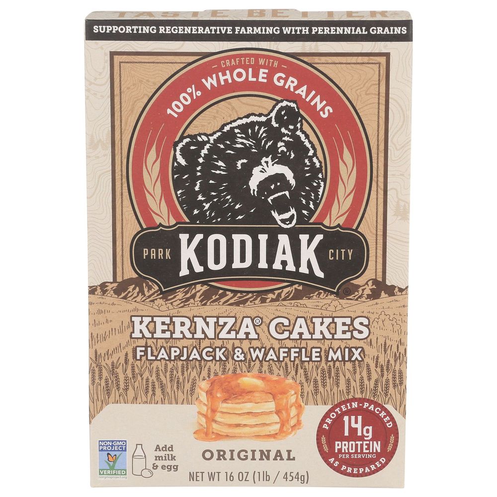 Kodiak Kernza Cakes Pancake and Waffle Mix, 16 Ounce -- 6 per case