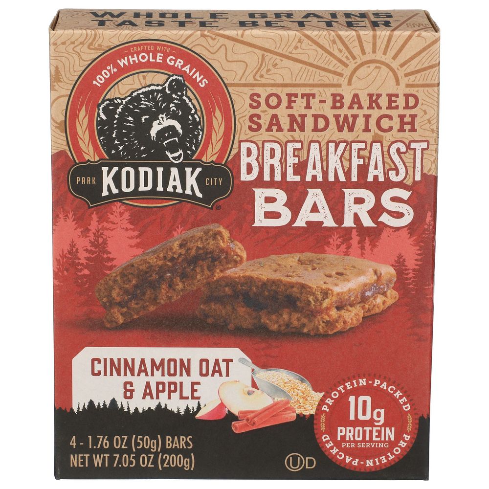 Kodiak Cinnamon Oat and Apple Breakfast Bar, 7.05 Ounce -- 12 per case